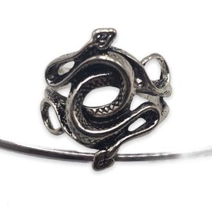 Twining Snake Adjustable Ring silver tone gothic